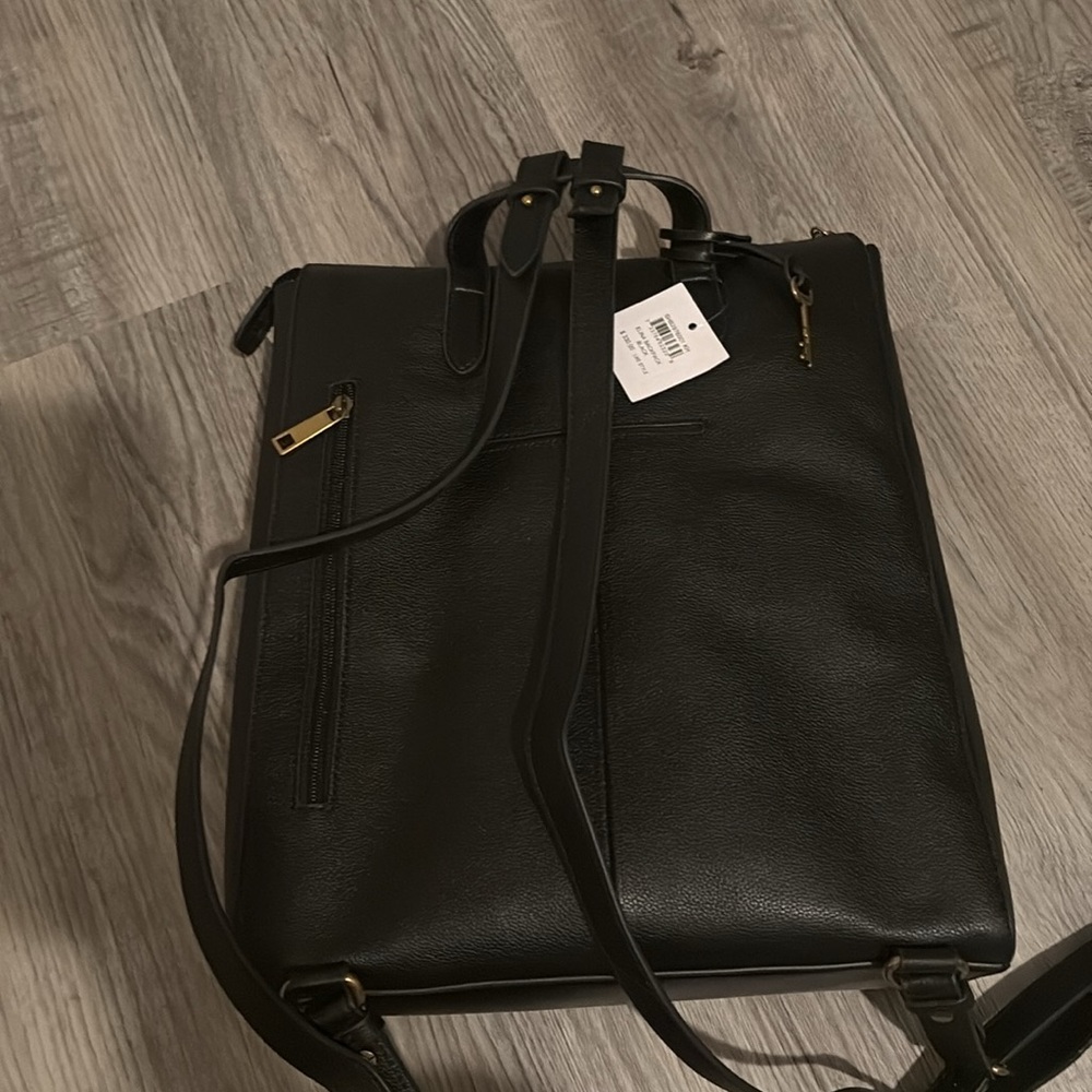 Fossil Black Leather Tote Bag - Picture 12 of 12